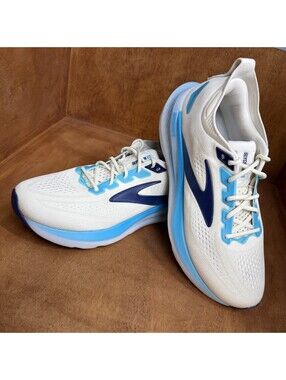 Brooks Glycerin 23 Shoes Mens Size 12 Coconut Ivory Blue 1104761D239 Sneakers